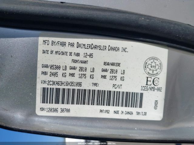 2006 CHRYSLER 300C 2C3KA63H16H351096 Photo 8