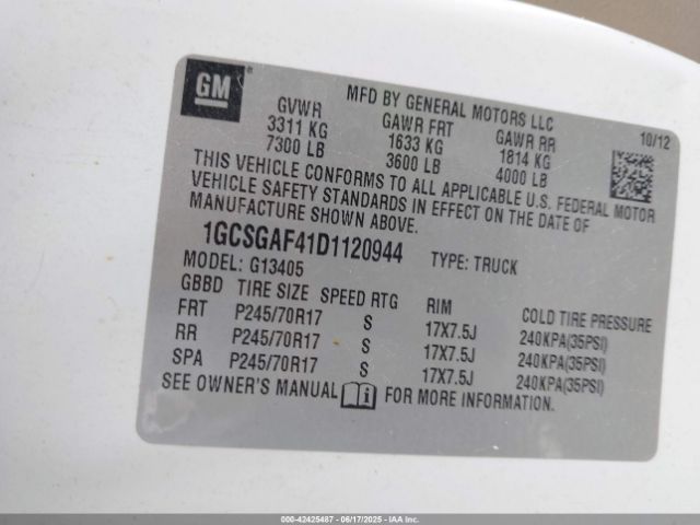 2013 CHEVROLET EXPRESS 1500 1GCSGAF41D1120944 Photo 8