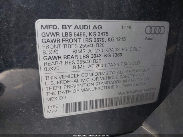 2020 AUDI Q5 WA1BNAFY3L2047491 Photo 8