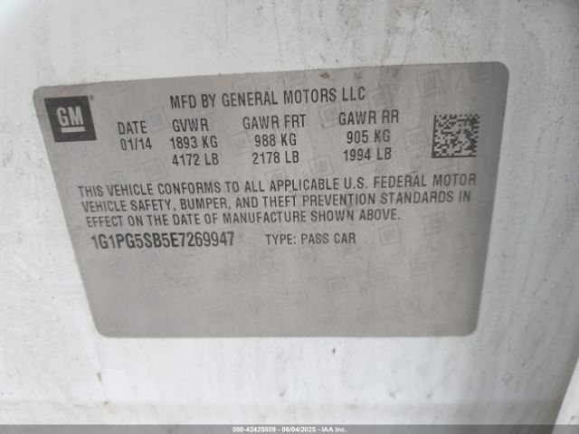 1G1PG5SB5E7269947 Chevrolet CRUZE LTZ