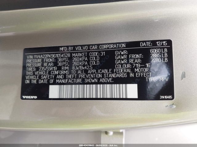 2016 VOLVO XC90 YV4A22PK9G1054528 Photo 8