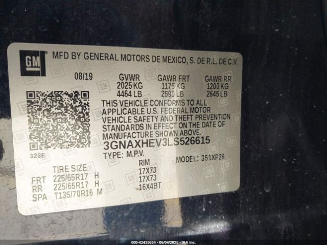 2020 CHEVROLET EQUINOX 3GNAXHEV3LS526615 Photo 8