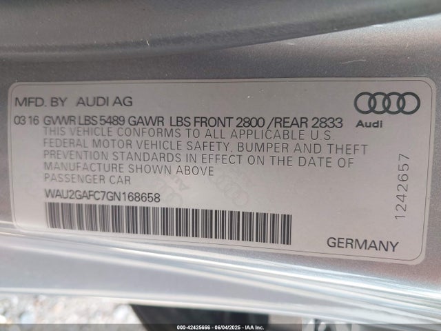 2016 AUDI A7 WAU2GAFC7GN168658 Photo 8
