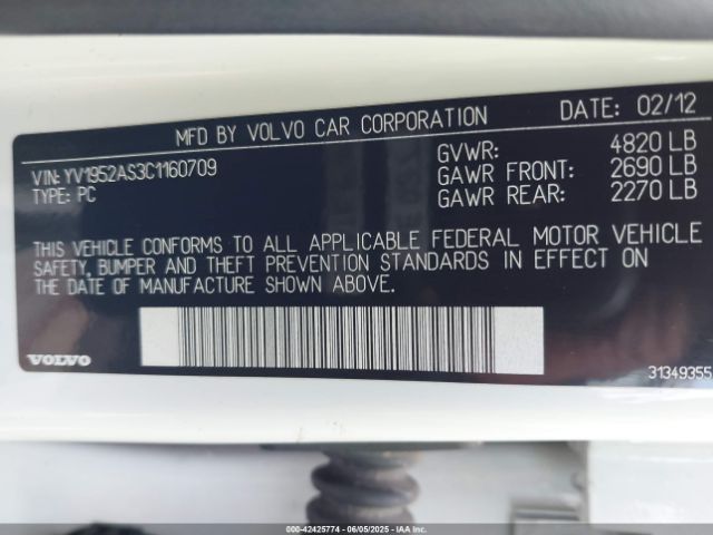 2012 VOLVO S80 YV1952AS3C1160709 Photo 8