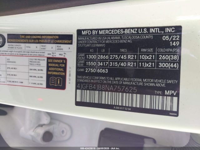 2022 MERCEDES-BENZ GLE 350 4JGFB4JB8NA757625 Photo 8