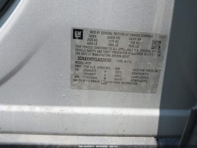 2018 CHEVROLET EQUINOX 2GNAXHEV3J6228769 Photo 8