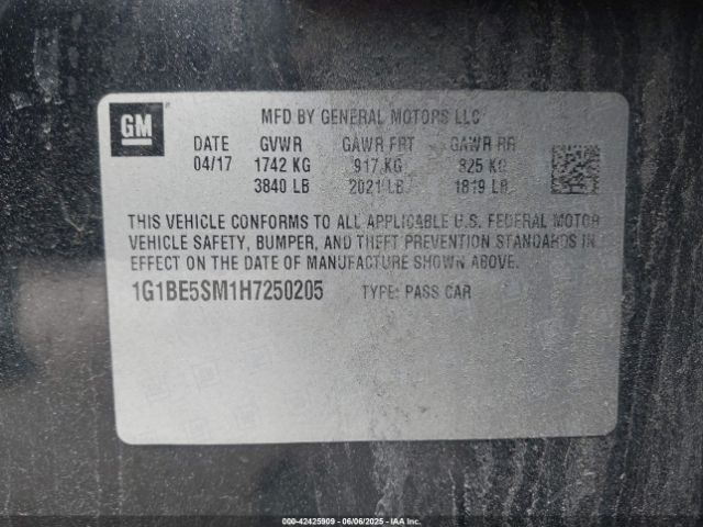 2017 CHEVROLET CRUZE 1G1BE5SM1H7250205 Photo 8