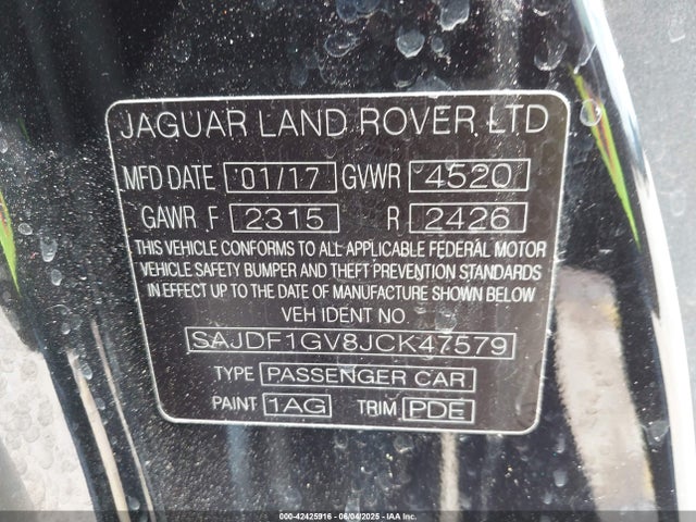 Jaguar aj126 2018 SAJDF1GV8JCK47579 Image 9