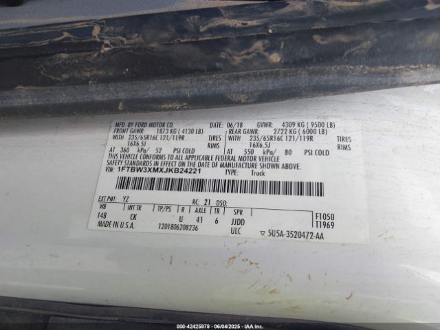 1FTBW3XMXJKB24221 Ford Transit-350