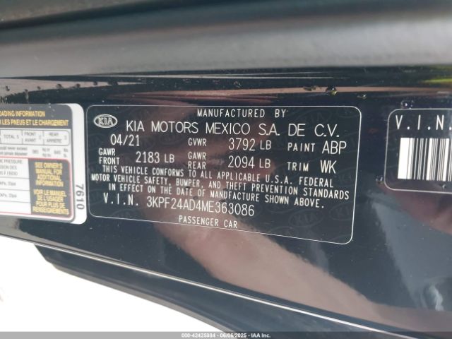 2021 KIA FORTE 3KPF24AD4ME363086 Photo 8