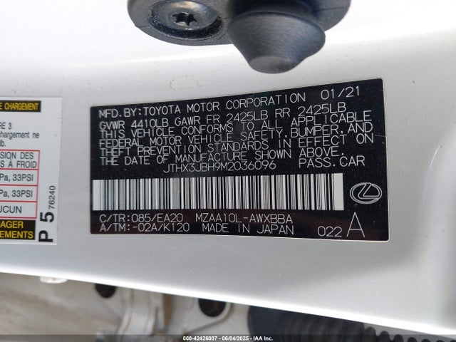JTHX3JBH9M2036096 Lexus m20a-fks