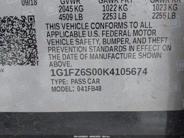 2019 CHEVROLET BOLT EV 1G1FZ6S00K4105674 Photo 8
