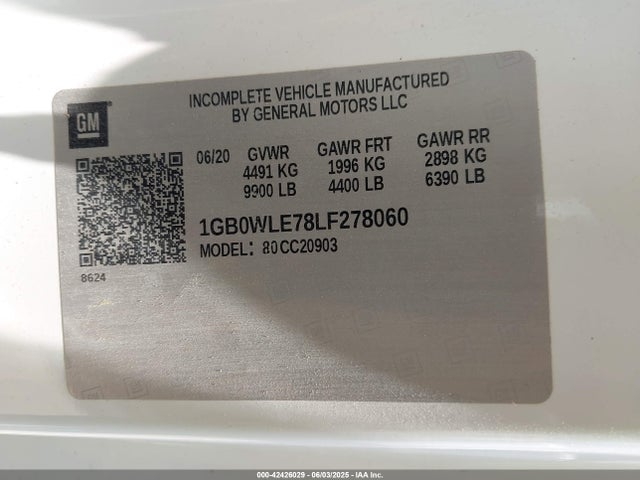 1GB0WLE78LF278060 Chevrolet Silverado 2500hd 2wd  Long Bed Wt