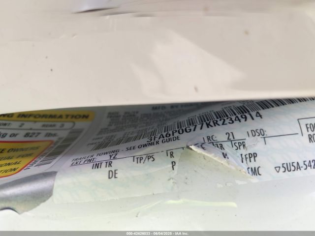 2019 FORD FUSION 3FA6P0G77KR234914 Photo 8