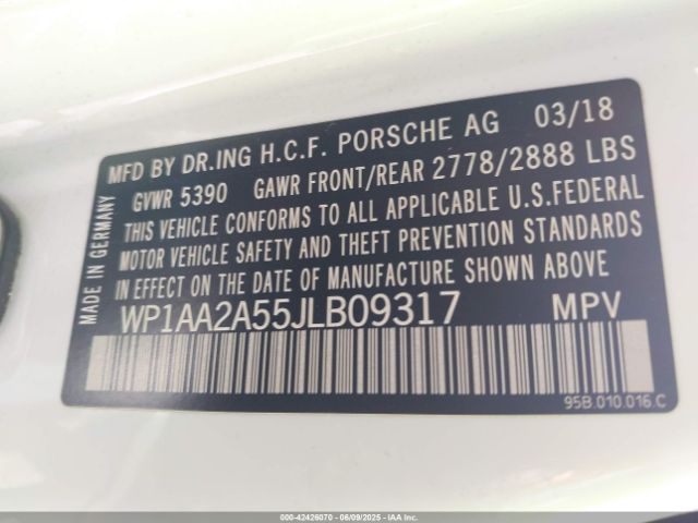2018 PORSCHE MACAN WP1AA2A55JLB09317 Photo 8