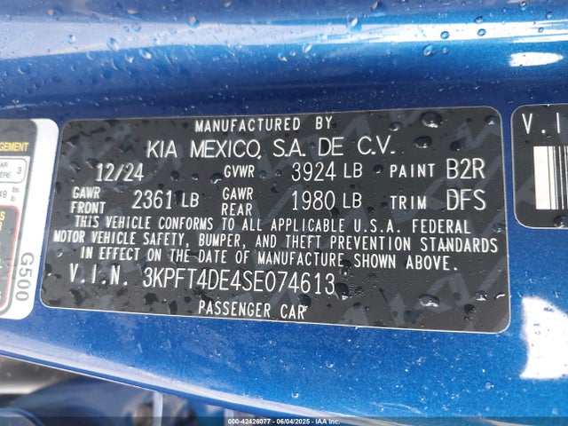 KIA K4 Lxs 2025 3KPFT4DE4SE074613 Image 9