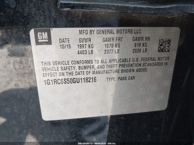 1G1RC6S50GU118216 Chevrolet l3a - di, vvt, hybrid, gen 1