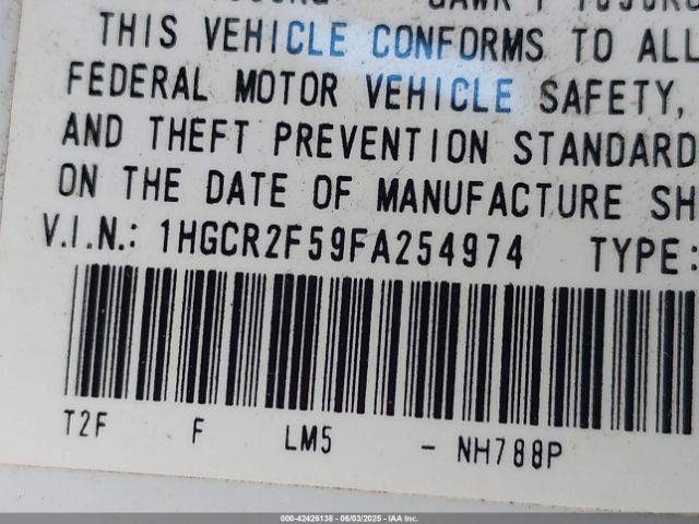 1HGCR2F59FA254974 Honda Accord Sport