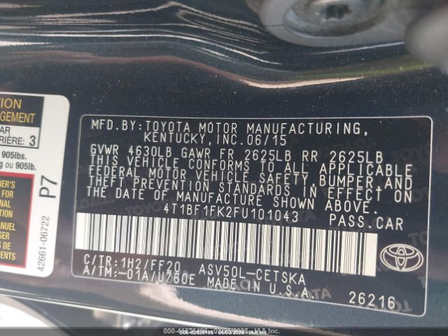 4T1BF1FK2FU101043 Toyota CAMRY SE