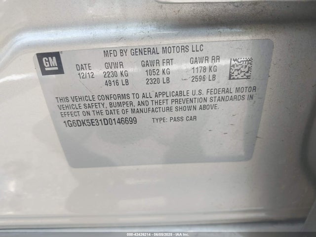 2013 CADILLAC CTS 1G6DK5E31D0146699 Photo 8