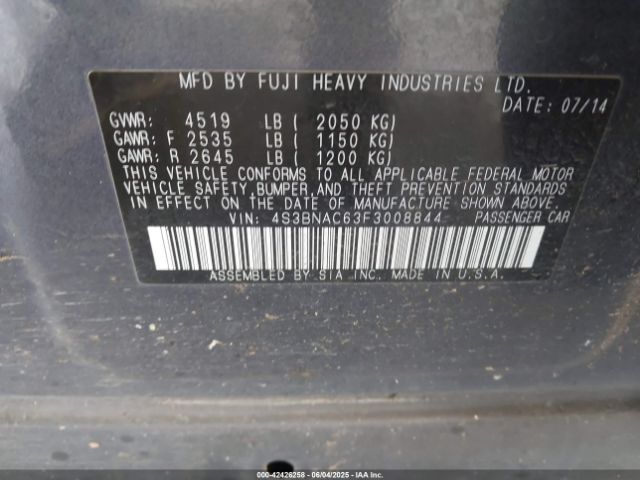 4S3BNAC63F3008844 Subaru Legacy 2.5i Premium