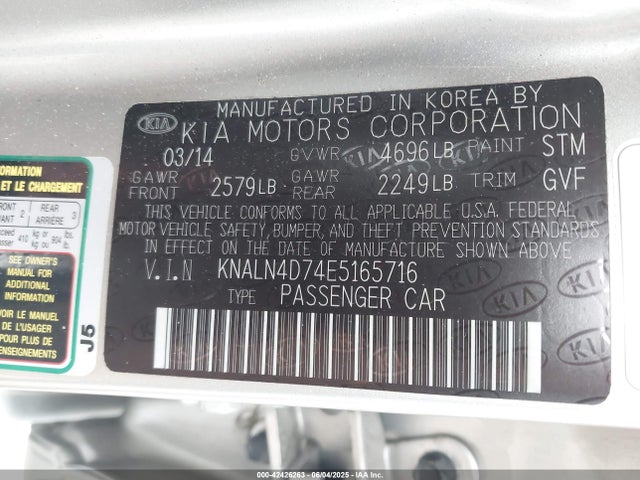 KIA Cadenza Premium 2014 KNALN4D74E5165716 Image 9