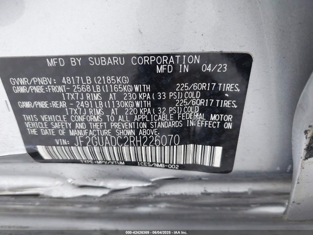 Subaru na 2024 JF2GUADC2RH226070 Image 9