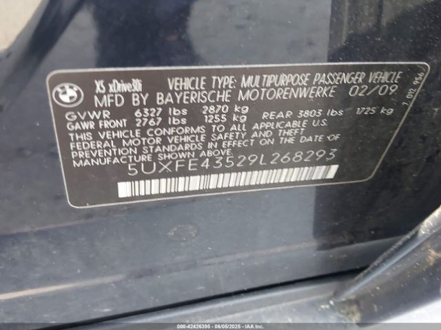 2009 BMW X5 5UXFE43529L268293 Photo 8
