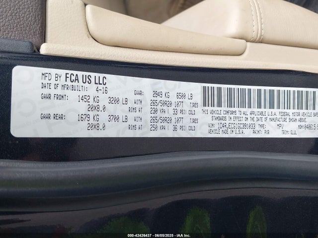 1C4RJECG1GC391033 Jeep 2016