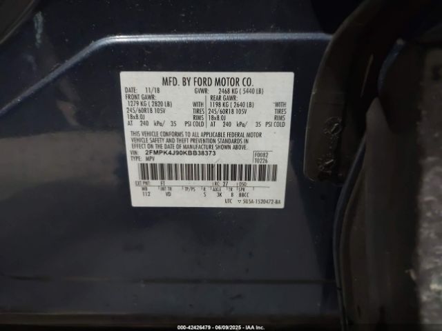 2019 FORD EDGE 2FMPK4J90KBB38373 Photo 8