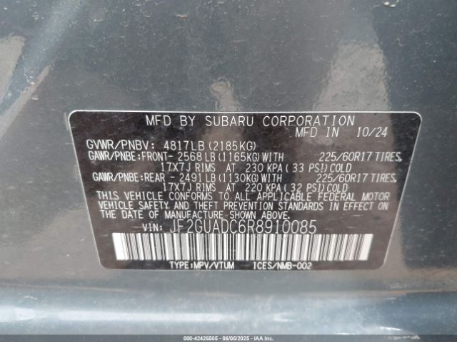 JF2GUADC6R8910085 Subaru Crosstrek Premium
