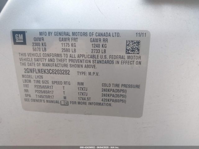 2012 CHEVROLET EQUINOX 2GNFLNEK3C6203282 Photo 8