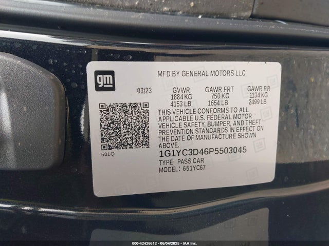 Chevrolet lt2 2023 1G1YC3D46P5503045 Image 9