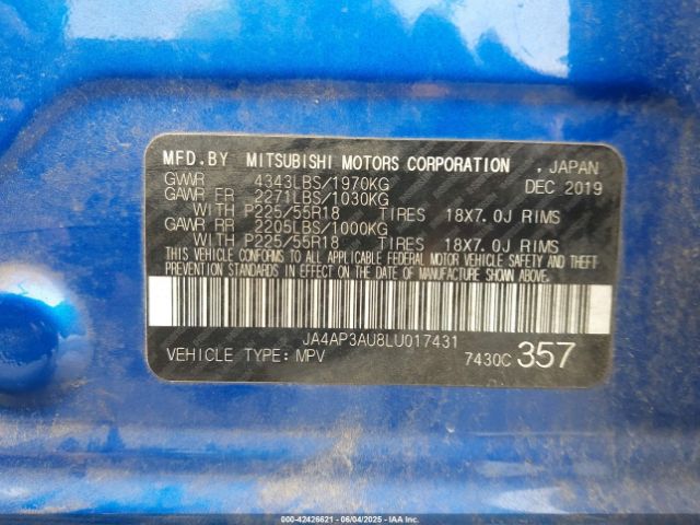 2020 MITSUBISHI OUTLANDER SPORT JA4AP3AU8LU017431 Photo 8
