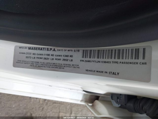 2019 MASERATI GHIBLI ZAM57YTL2K1338403 Photo 8