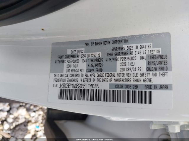2022 MAZDA CX-9 JM3TCBEY1N0620451 Photo 8