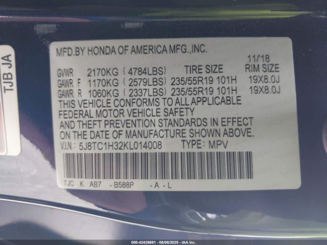 2019 ACURA RDX 5J8TC1H32KL014008 Photo 8