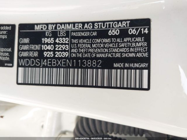 WDDSJ4EBXEN113882 Mercedes-Benz CLA 250