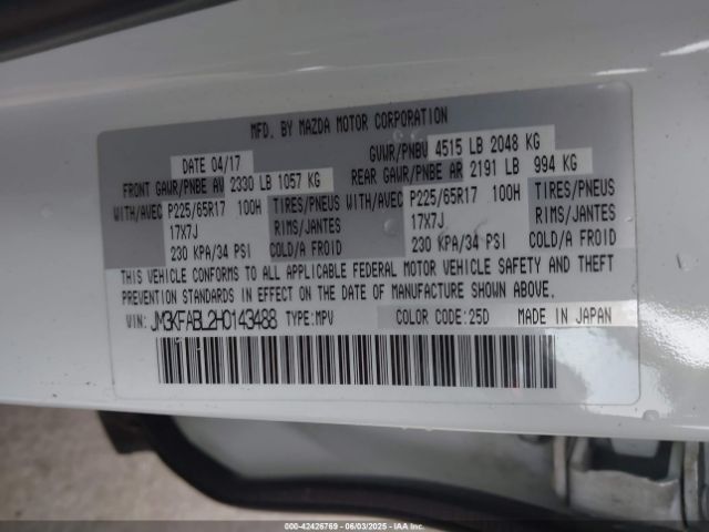 JM3KFABL2H0143488 Mazda CX-5 SPORT
