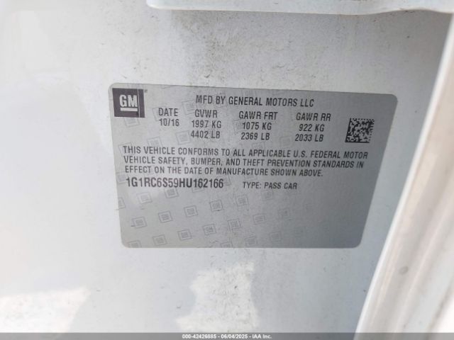 2017 CHEVROLET VOLT 1G1RC6S59HU162166 Photo 8