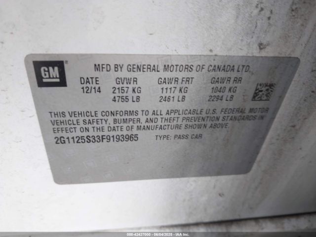2G1125S33F9193965 Chevrolet lfx