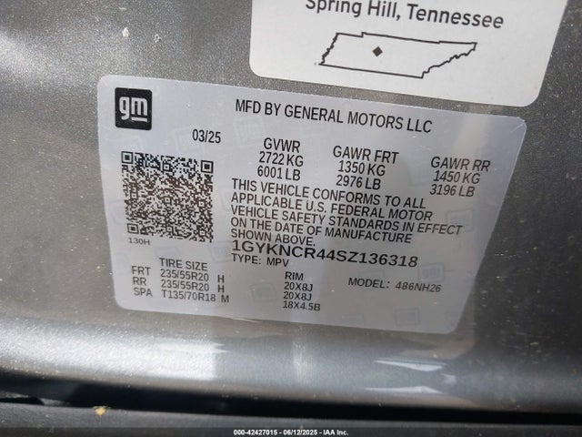 2025 CADILLAC XT5 1GYKNCR44SZ136318 Photo 8