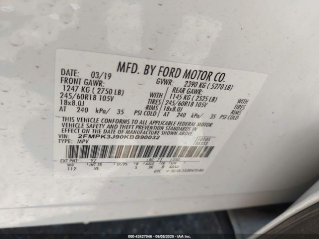2019 FORD EDGE 2FMPK3J90KBB90032 Photo 8