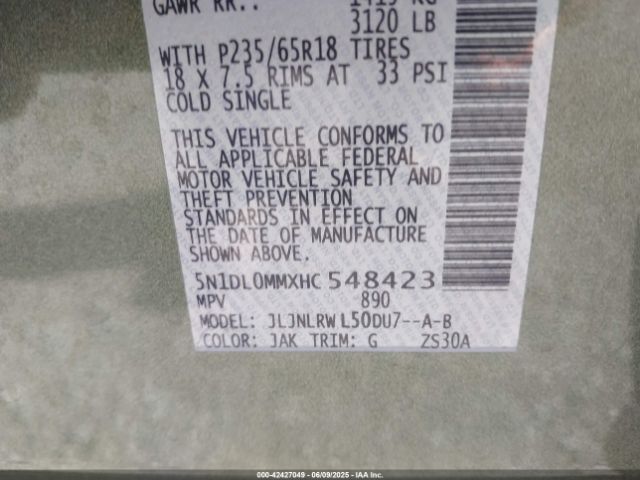 5N1DL0MMXHC548423 Infiniti QX60