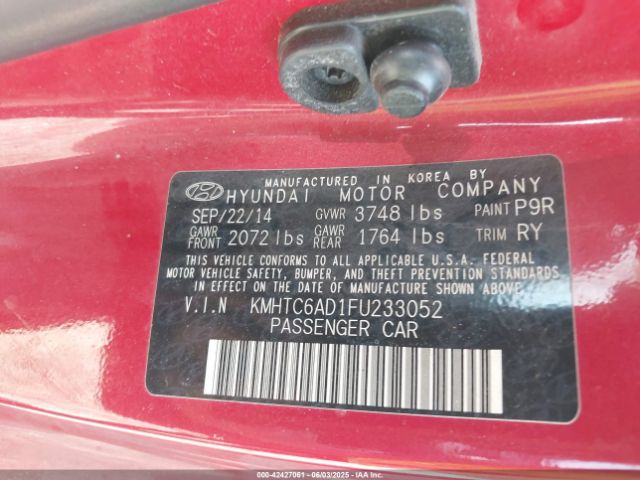 KMHTC6AD1FU233052 Hyundai Veloster