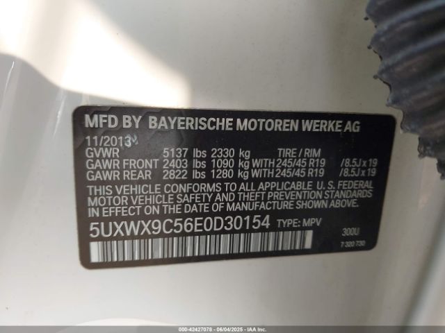 5UXWX9C56E0D30154 BMW X3
