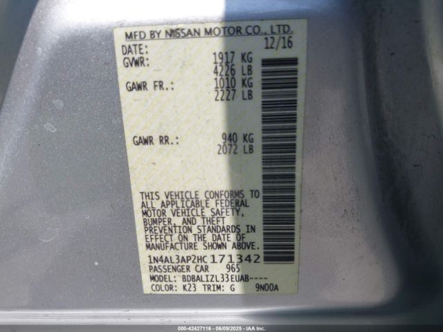 1N4AL3AP2HC171342 Nissan Altima