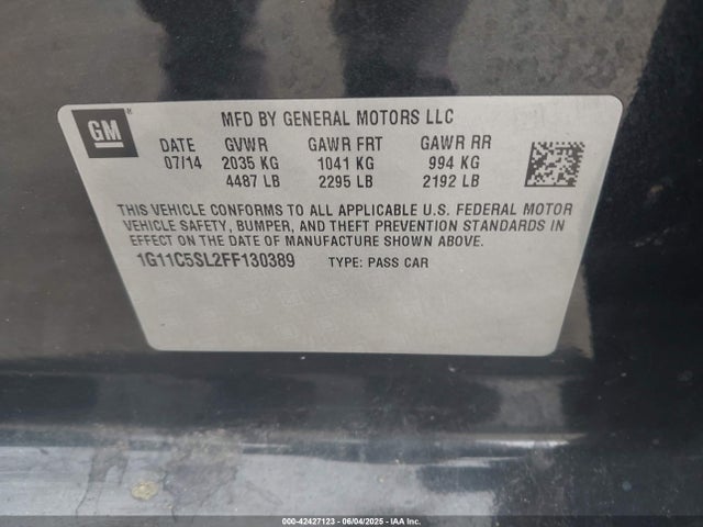 Chevrolet lkw 2015 1G11C5SL2FF130389 Image 9
