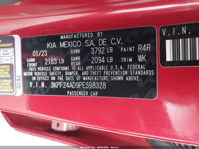 KIA mpi nu 2023 3KPF24AD9PE598328 Image 9