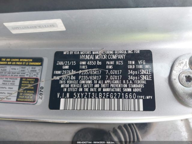 5XYZT3LB2FG271660 Hyundai Santa Fe Sport 2.4l